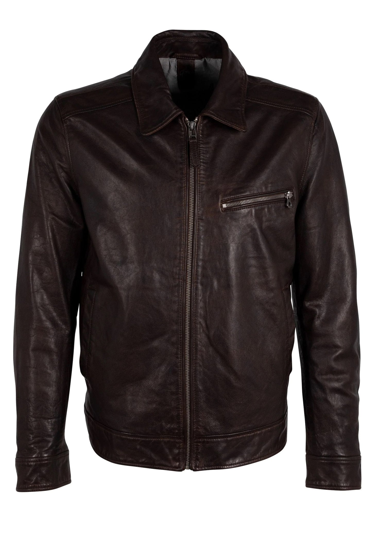 Berink CF Veste en cuir, Chestnut