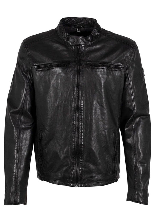 Jon 2 RF Veste en cuir, Noir